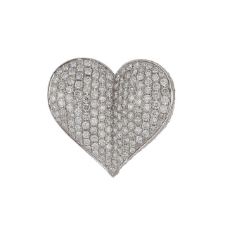 Estate M. Christoff Pave Diamond Heart Ring