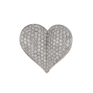 Estate M. Christoff Pave Diamond Heart Ring