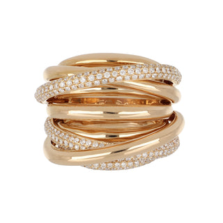Estate Bessa 18K Rose Gold Pave Diamond Nine-Row Band