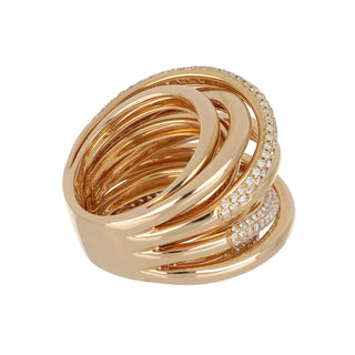 Estate Bessa 18K Rose Gold Pave Diamond Nine-Row Band