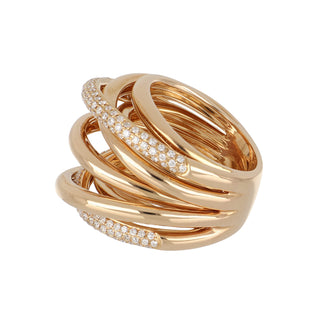 Estate Bessa 18K Rose Gold Pave Diamond Nine-Row Band