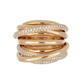 Estate Bessa 18K Rose Gold Pave Diamond Nine-Row Band