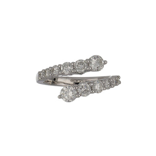 Tenenbaum 18K White Gold Diamond Bypass Ring