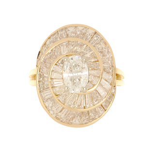 Mid-Century Oscar Heyman Two-Tone Diamond Ballerina RIng