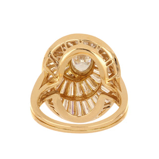 Mid-Century Oscar Heyman Two-Tone Diamond Ballerina RIng