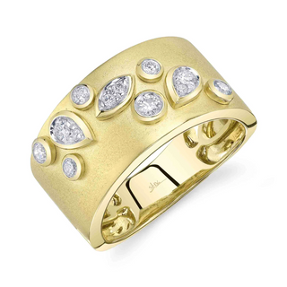Shy Creation 14K Gold Bezel-Set Diamond Matte Ring