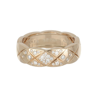 Estate Chanel COCO Crush Quilted Band with Diamonds