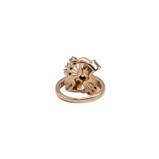 Retro 1940s 14K Rose Gold Diamond & Synthetic Ruby Bow Ring
