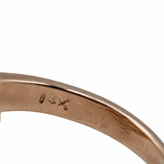 Retro 1940s 14K Rose Gold Diamond & Synthetic Ruby Bow Ring
