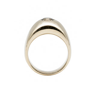 18K Gold Light Brown Diamond Tapered Ring