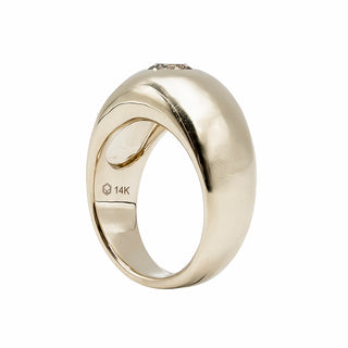 18K Gold Light Brown Diamond Tapered Ring