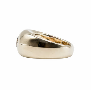 18K Gold Light Brown Diamond Tapered Ring