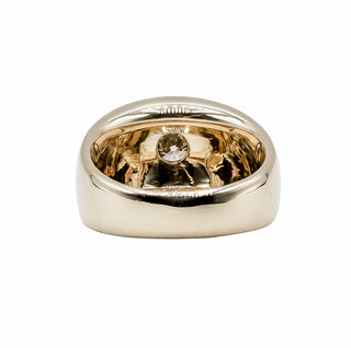 18K Gold Light Brown Diamond Tapered Ring