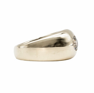 18K Gold Light Brown Diamond Tapered Ring