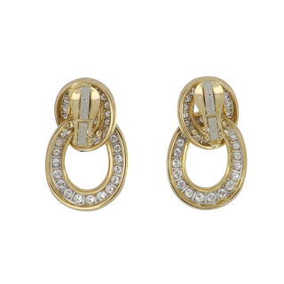 Vintage David Webb Two-Tone Diamond Double Hoop Earrings