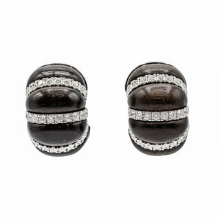 Seaman Schepps 18K White Gold Ebony Shrimp Earrings with Diamonds
