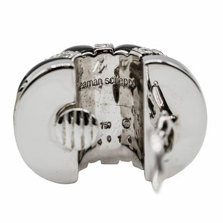 Seaman Schepps 18K White Gold Ebony Shrimp Earrings with Diamonds