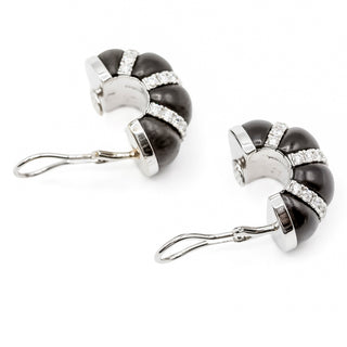 Seaman Schepps 18K White Gold Ebony Shrimp Earrings with Diamonds