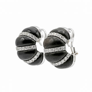 Seaman Schepps 18K White Gold Ebony Shrimp Earrings with Diamonds