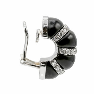 Seaman Schepps 18K White Gold Ebony Shrimp Earrings with Diamonds