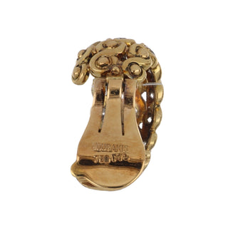 Vintage Vourakis 18K Gold Diamond Loop Clip Earrings