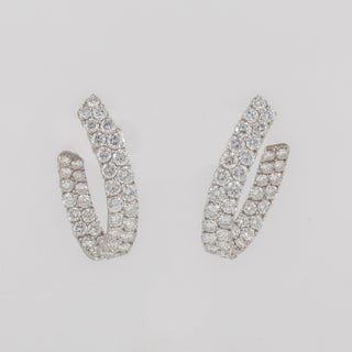 Vintage Fred Leighton 18K Gold Diamond Hoop Earrings