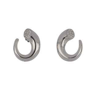 Antonio Papini 18K White Gold Diamond Hoop Earrings