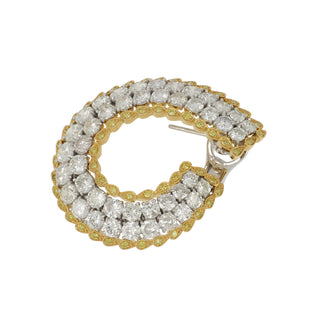 Estate Sophia D. 18K Gold and Platinum Diamond Clip Earrings