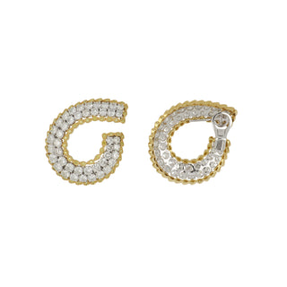 Estate Sophia D. 18K Gold and Platinum Diamond Clip Earrings