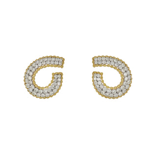 Estate Sophia D. 18K Gold and Platinum Diamond Clip Earrings