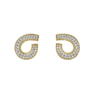 Estate Sophia D. 18K Gold and Platinum Diamond Clip Earrings