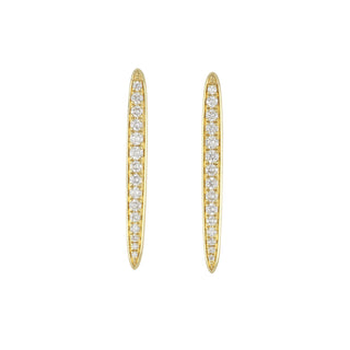 18K Gold Linear Pave Diamond Earrings