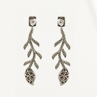 Estate 18K White Gold Diamond Drop Earrings with Diamonds