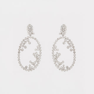 Estate 14K White Gold Diamond Drop Earrings