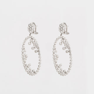 Estate 14K White Gold Diamond Drop Earrings