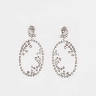 Estate 14K White Gold Diamond Drop Earrings