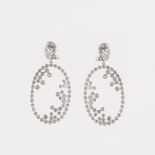 Estate 14K White Gold Diamond Drop Earrings