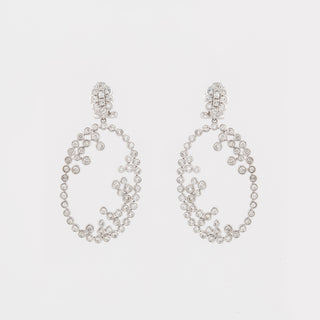 Estate 14K White Gold Diamond Drop Earrings