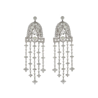 Estate Platinum Diamond Chandelier Earrings