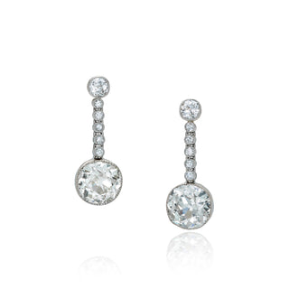 Edwardian Two-Tone Antique Diamond Drop Earrings