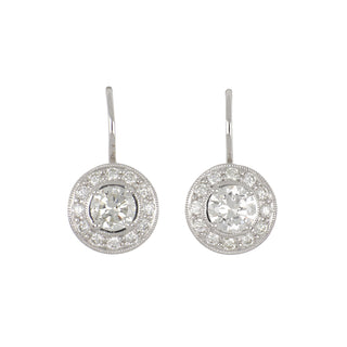 18K White Gold Diamond Drop Earrings