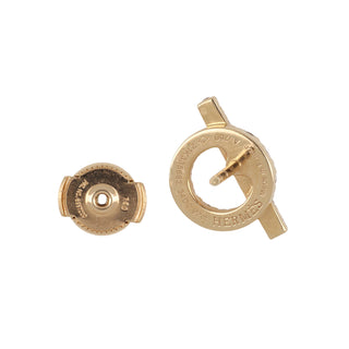 Estate Hermes Finesse Rose Gold Diamond Stud Earrings