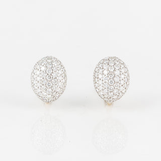 Estate Roberto Coin 18K White Gold Diamond Clip Earrings