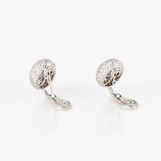 Estate Roberto Coin 18K White Gold Diamond Clip Earrings