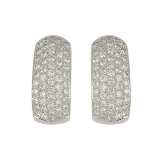 Estate 18K White Gold Diamond Hoop Earrings