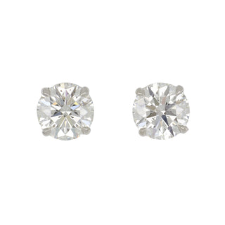 Estate Platinum Diamond Stud Earrings