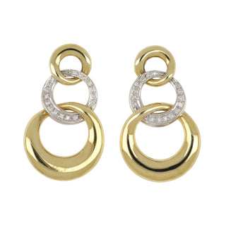 Estate Two-Tone Diamond Drop Earrings