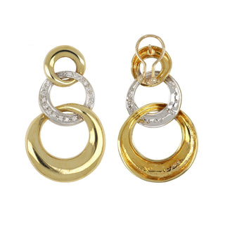 Estate Two-Tone Diamond Drop Earrings