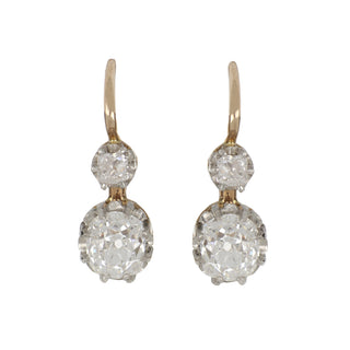 18K Old Mine-Cut Diamond Dormeuse Earrings
