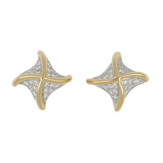 Mid-Century Tiffany & Co. Two-Tone Diamond Pinwheel Earrings